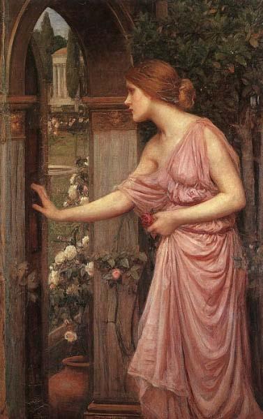 John William Waterhouse Psyche Opening the Door into Cupid Garden oil painting picture